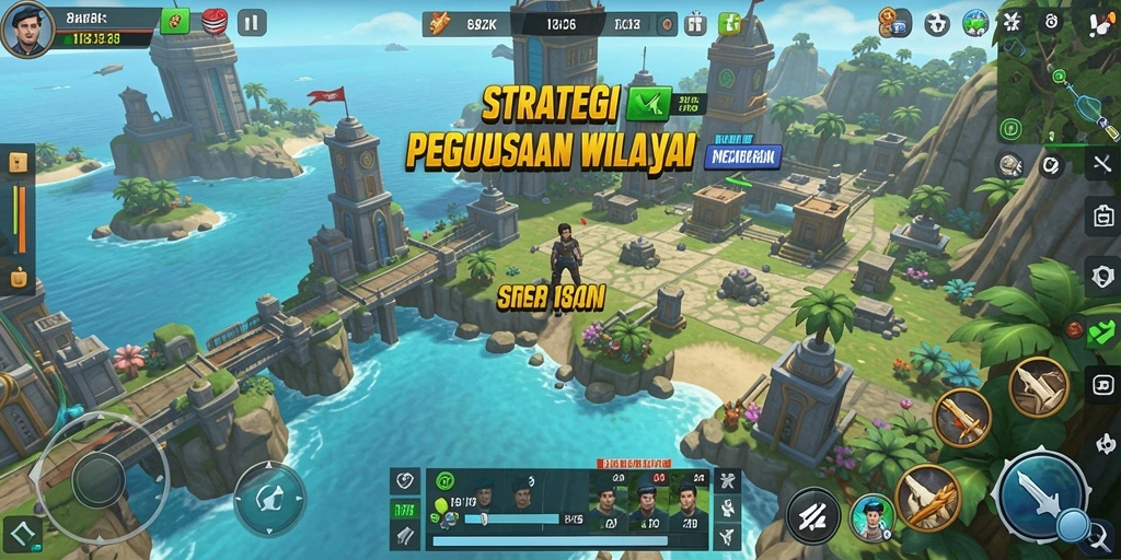 Screenshot menunjukkan aksi gameplay strategi yang mendebarkan di 8ZK.