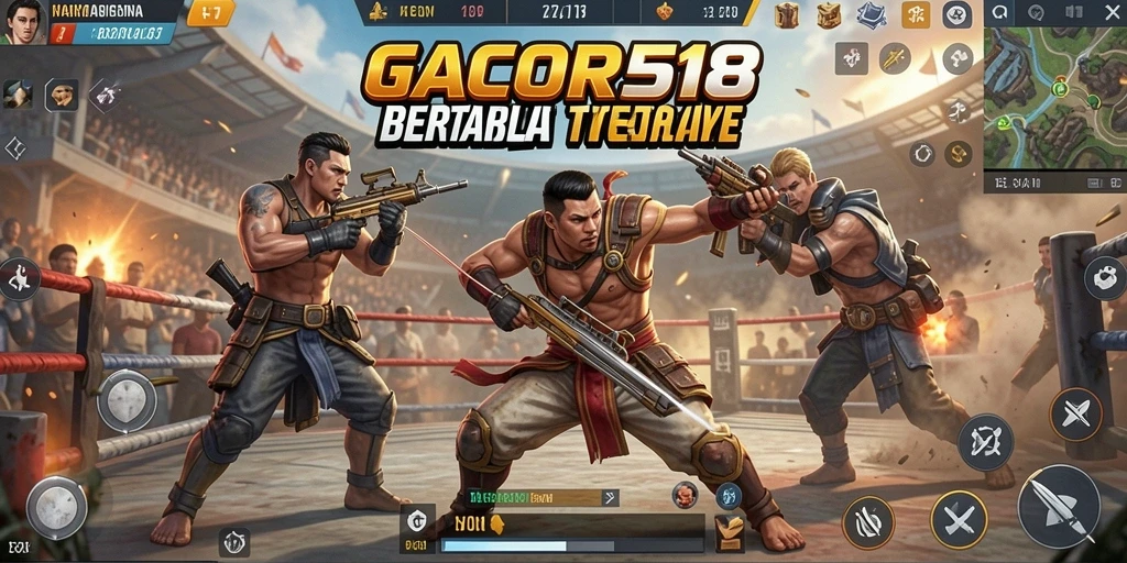 Screenshot menampilkan pertempuran seru dalam GACOR518