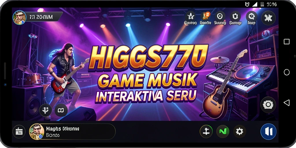 Tampilan menarik dari gameplay HIGGS777 yang penuh musik.