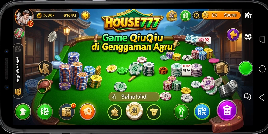 Tampilan menarik dari gameplay QiuQiu di HOUSE777.