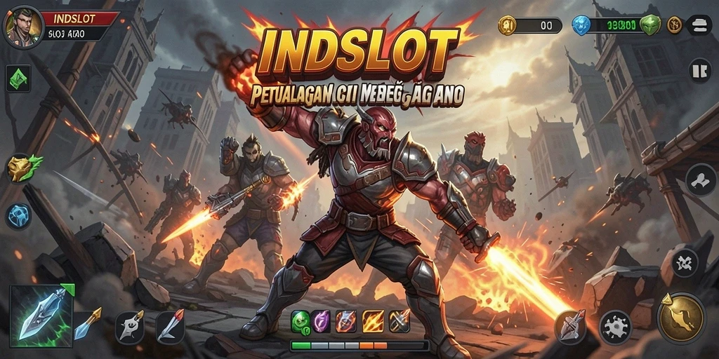 Tampilan aksi mendebarkan dalam gameplay INDSLOT.