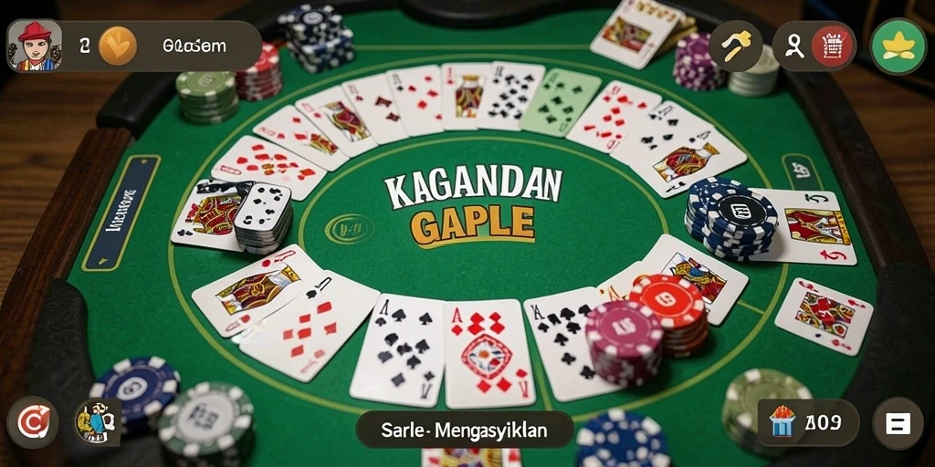 Tampilan gameplay seru dari KAGANDAN saat bermain Gaple.