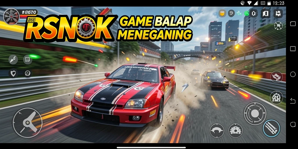 Screenshot gameplay RSNOK menunjukkan aksi balap yang mendebarkan dan grafis menawan.