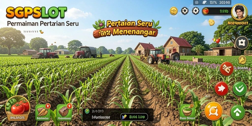 Tangkapan layar dari gameplay SGPSLOT menampilkan petualangan pertanian yang menarik.