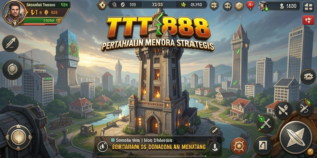 Tampilan gameplay seru di TTT888 dengan strategi menara.
