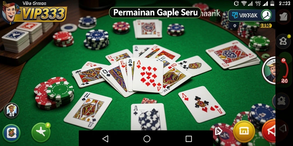 Tampilan screenshot utama VIP333 yang menunjukkan keseruan bermain Gaple.